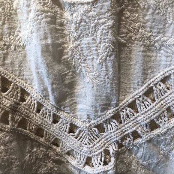 Beautiful unbranded crochet lace and fringe bohemian top v neck M/L - Picture 8 of 8